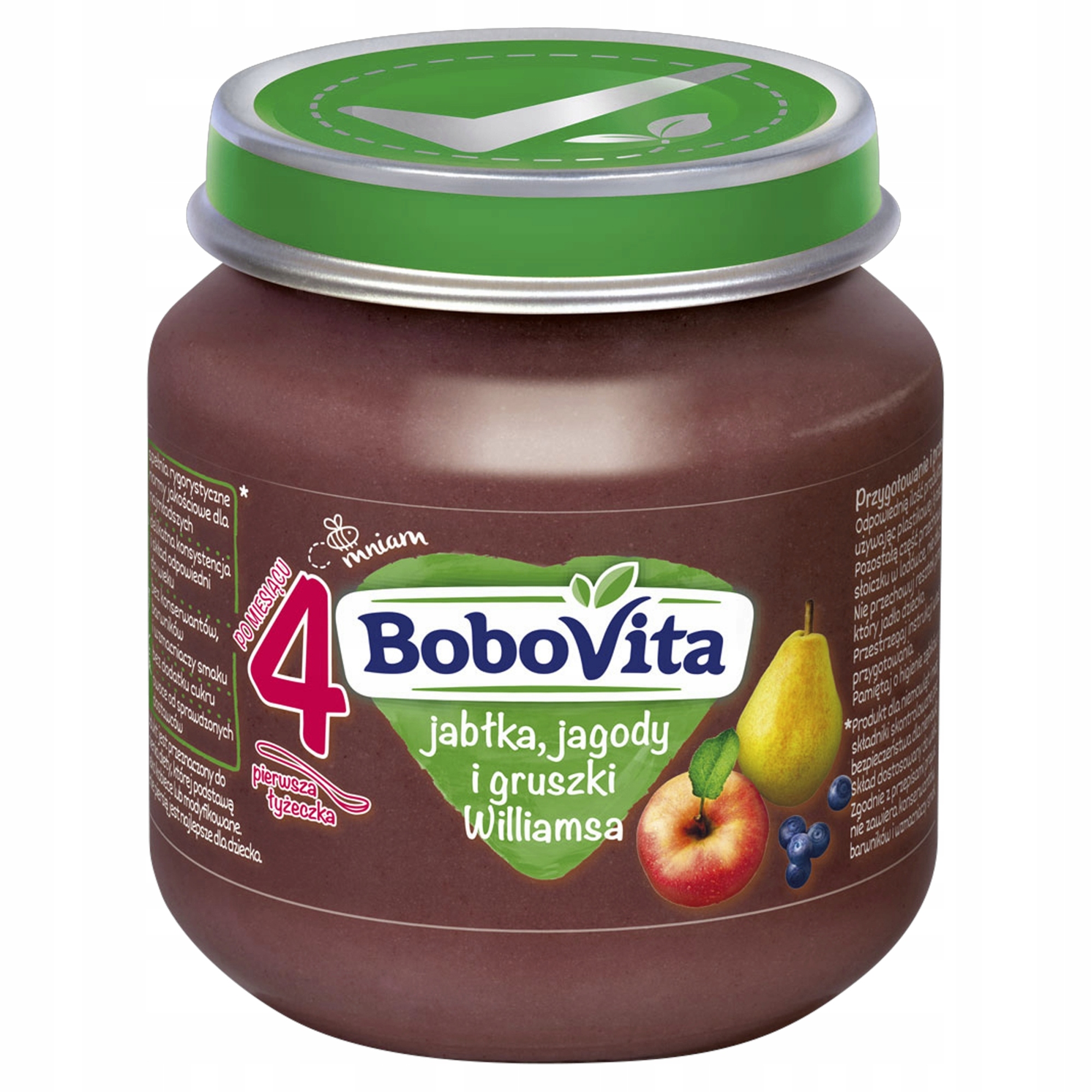 BOBOVITA Jabłka, jagody i gruszki Williamsa 125 g