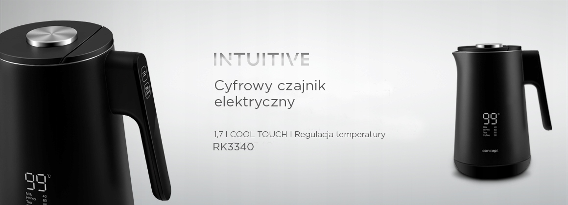 Czajnik elektryczny Concept Intuitive 1500W czarny Kolor dominujący czarny