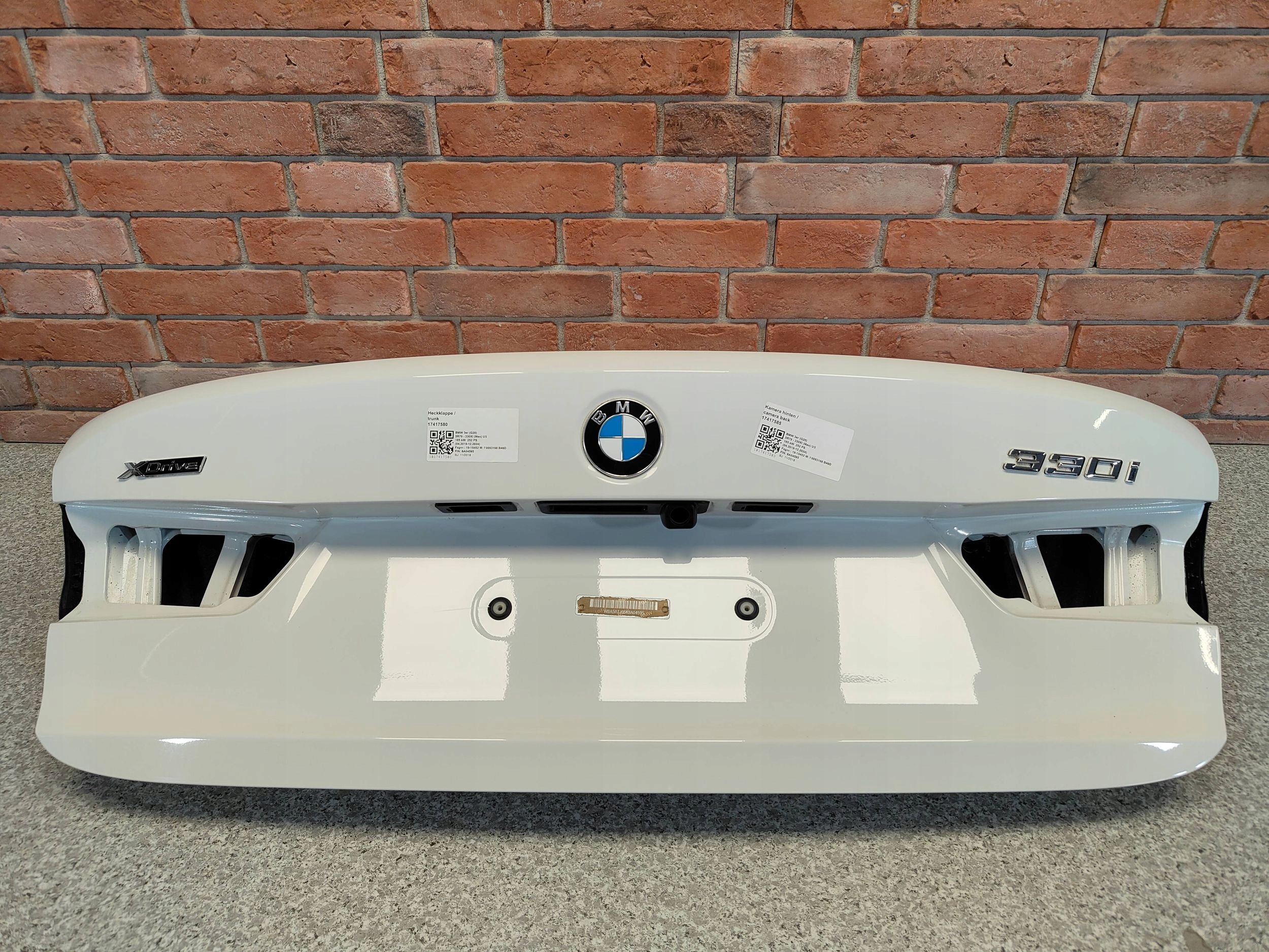 KLAPA BAGAŻNIKA TYŁ TYLNA BMW 3 G20 A300 ALPIN WEISS