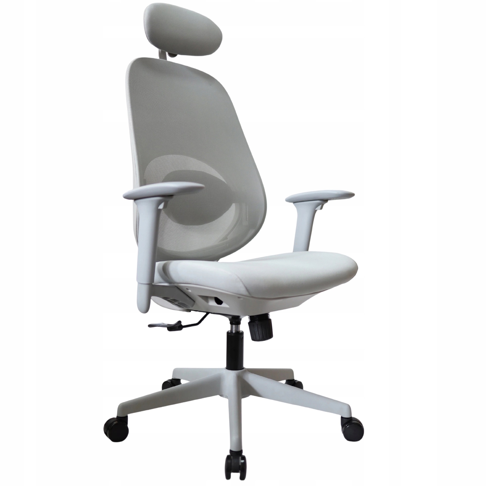 Kancelářská otočná Ergonomická židle s kolečky, šedá, nastavitelná