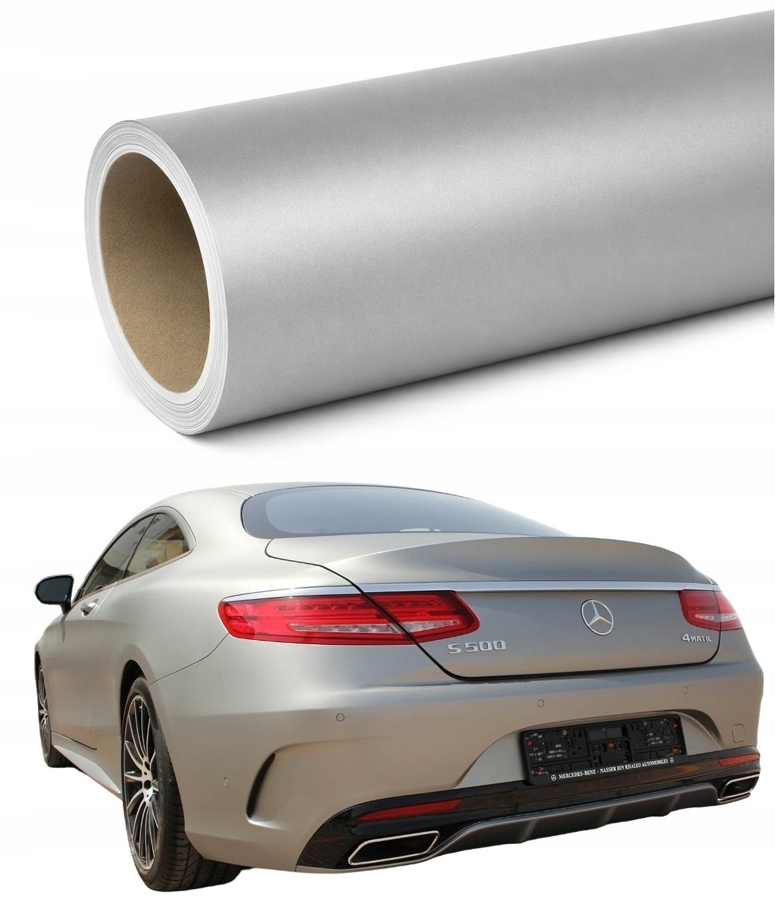 Fólie Stříbrná Mat 2m*152cm Stříbrná Matná Automobilová Samolepicí Dýha