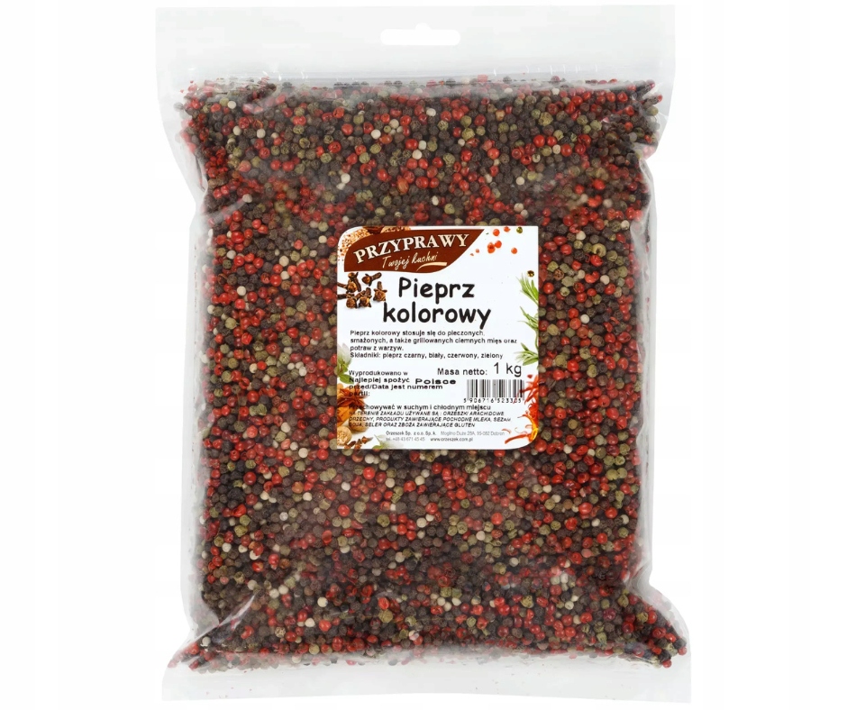 Pepř barevný, zrnitý, aromatické zrno Koření vaší kuchyně 1 kg