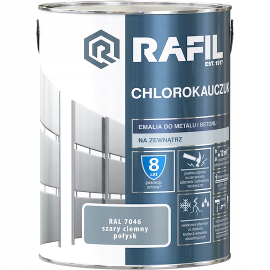 Chlorokaučuk Sivý Tmavý Ral 7046 5 L Rafil