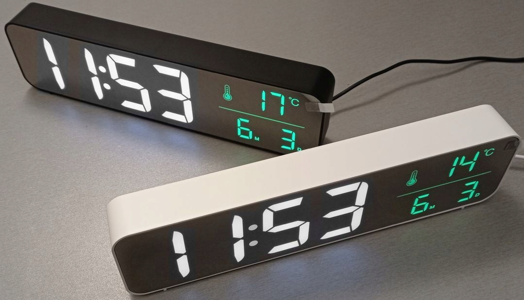 Zegar budzik ścienny, biurkowy LED duże cyfry EAN (GTIN) 3575577307007