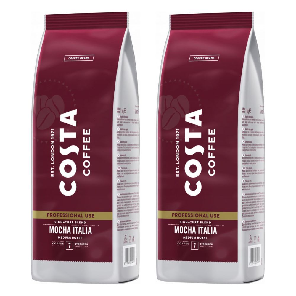 Levně Káva zrnková Costa Coffee Mocha Italia Medium Roast sada 2 x 1 kg