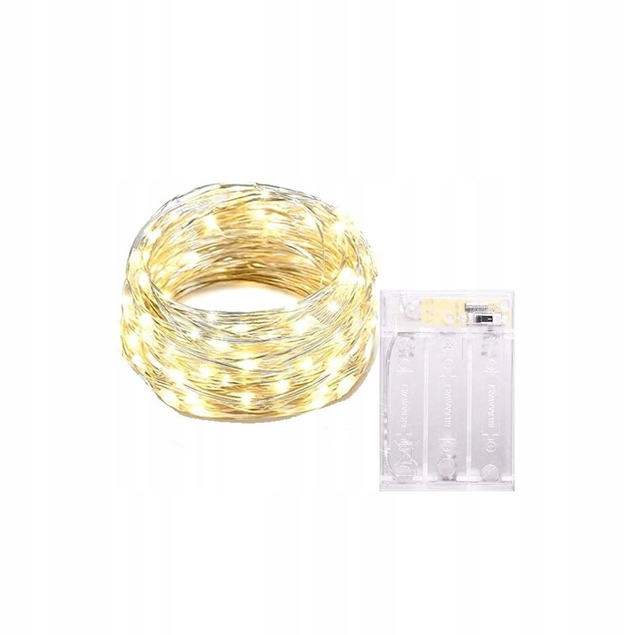 

Lampki Druciki 100 Led Baterie Ciepłe Światło 10m