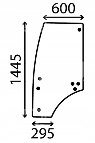 sklo dveří levá nabíječka John Deere 3800 R191655