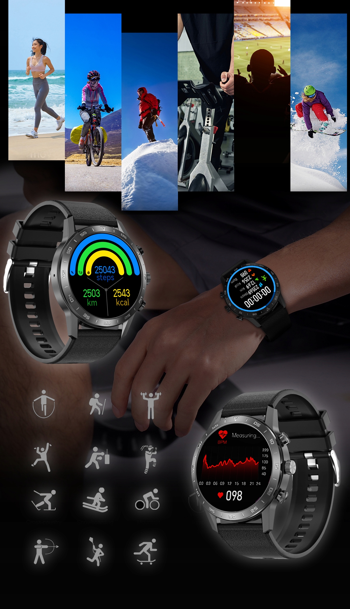 MĘSKI SMARTWATCH Z FUNKCJA ROZMOWY EKG CISNIENIE WODOODPORNY TRZY PASKI PL Rodzaj smartwatch