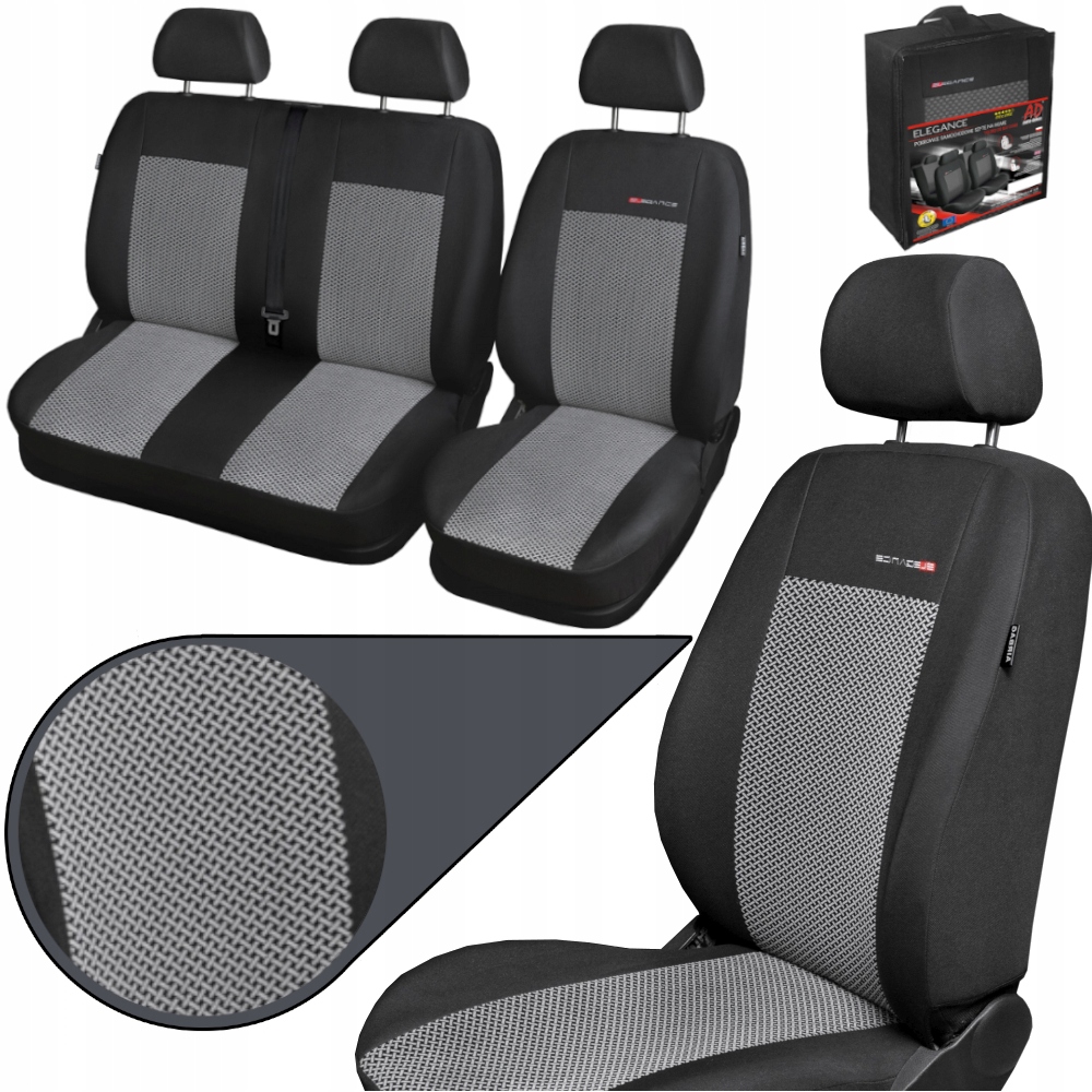 Pokrowce fotele samochodowe materiałowe Bus 2+1 Auto-Dekor Elegance Popiel2