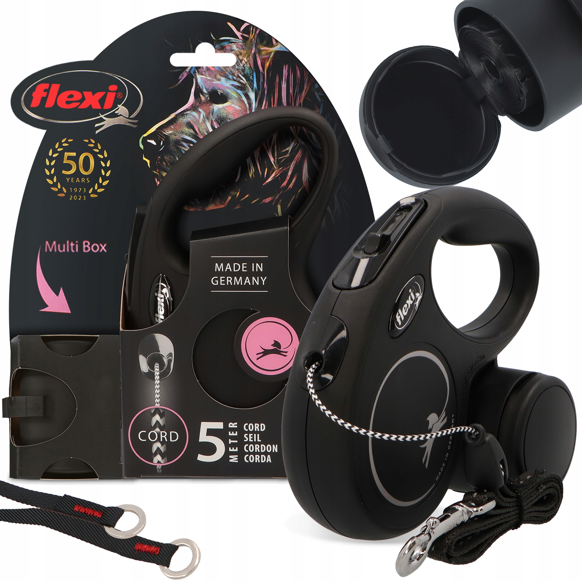 Smycz Psa Kota Automatyczna 12kg Linka 5m Pojemnik Woreczki na Psie Odch 3O