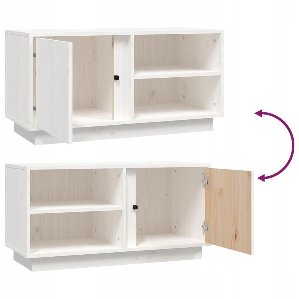 SZAFKA POD TELEWIZOR BIAŁA 80X35X40,5CM DREWNO SOS Typ brak informacji