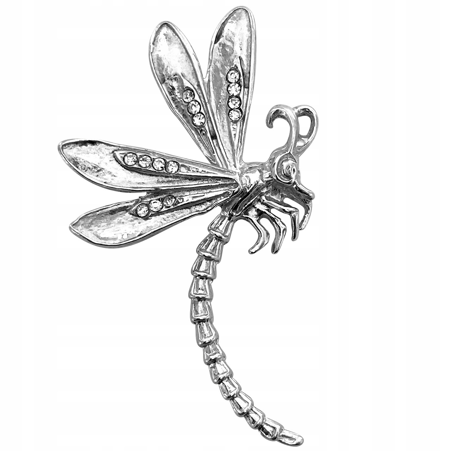 Stříbrná Brož Vážka Se Zirkony Stříbro 925