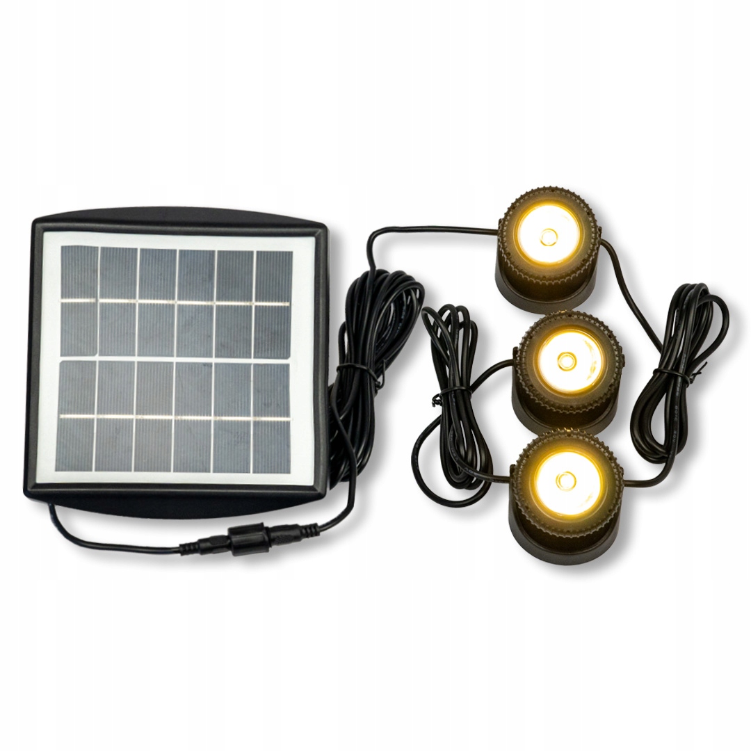 LAMPA SOLARNA - ZESTAW 3 REFLEKTORÓW LED ŚWIATŁO BIAŁE