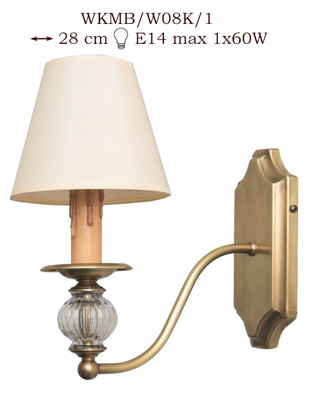 Mosadzné nástenné svietidlo, nástenná lampa z mosadze