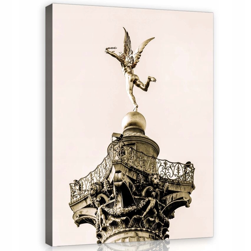 Obraz 60x80 Červencová kolona Géne de la Liberté Paříž Francie památník sépie