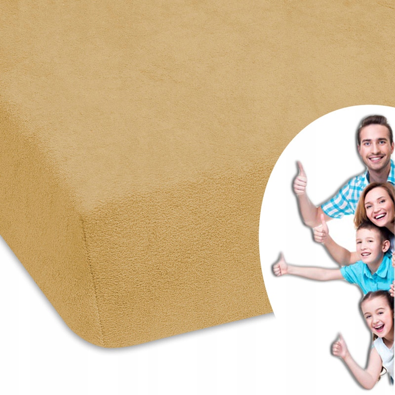 

Beżowe Polskie Prześcieradło Frotowe 180x200 cm