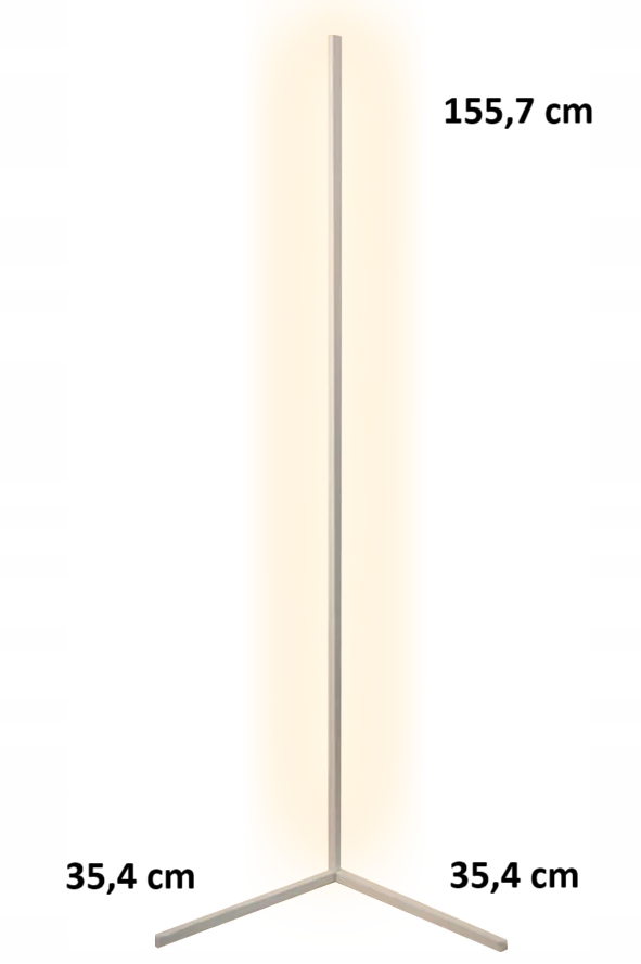 LAMPA STOJĄCA PODŁOGOWA NAROŻNIKOWA LED NAROŻNA 3D LAMPKA NOCNA DO SYPIALNI Długość/wysokość 155.7 cm