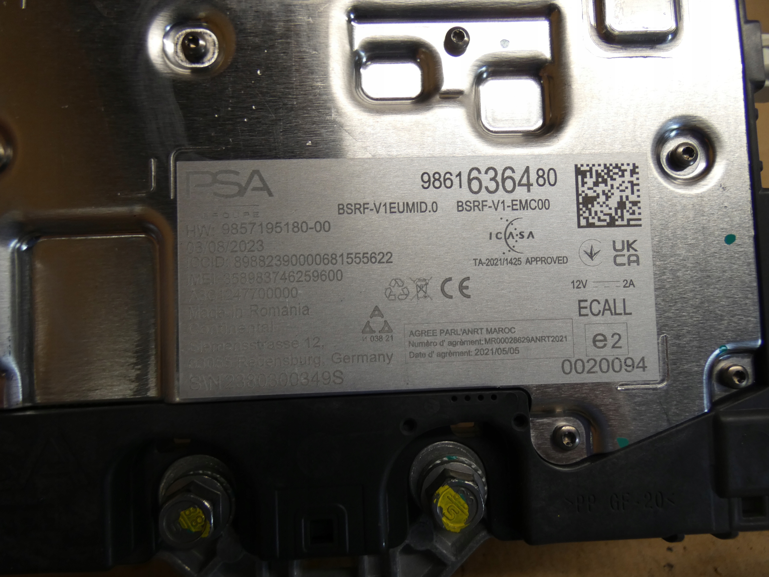 modulo anteny dachowej Peugeot 5008 3008 III 9861636480