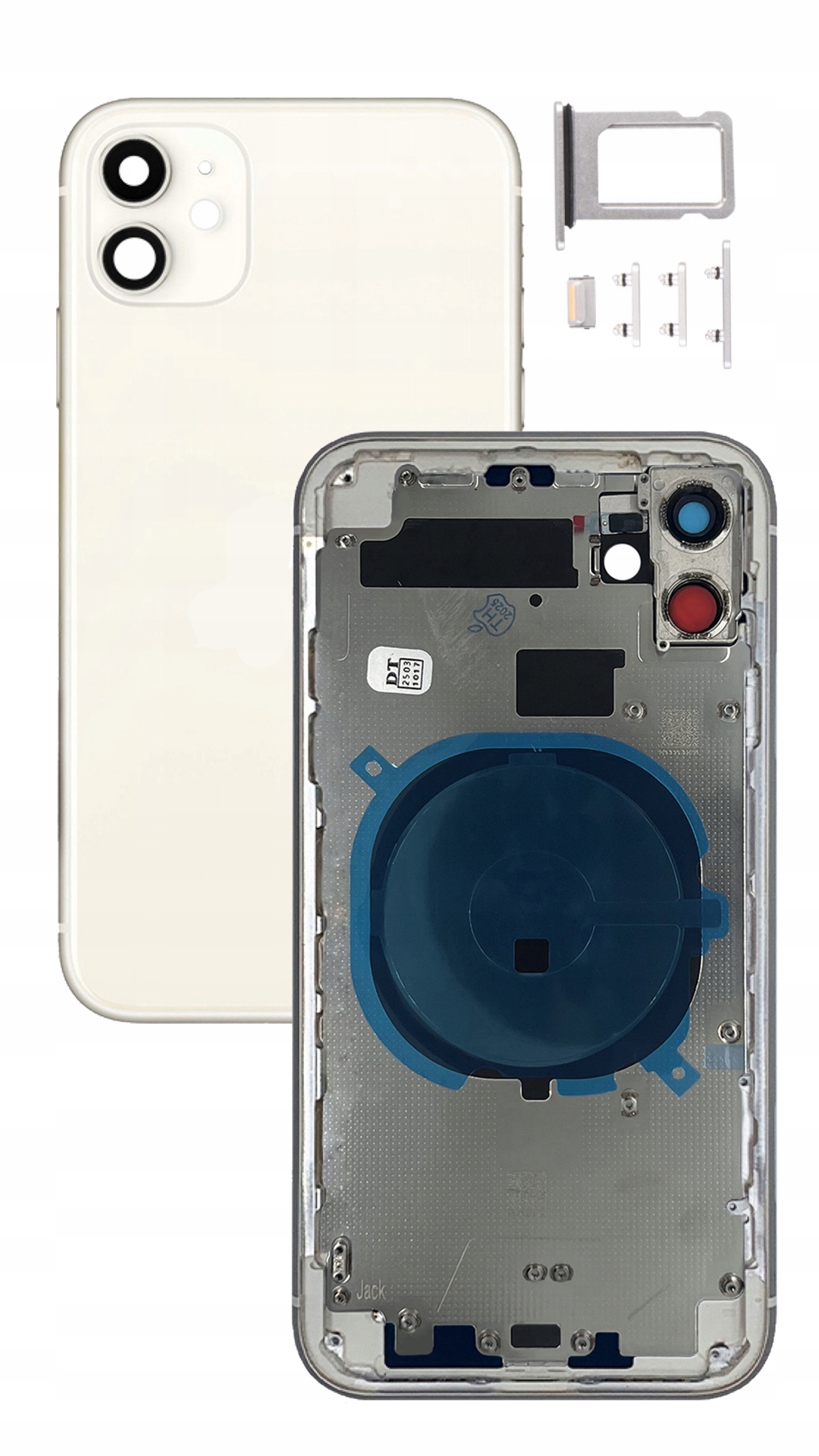 Kompletní pouzdro Bílé pro Apple iPhone 11, tělo rámeček, zadní kryt