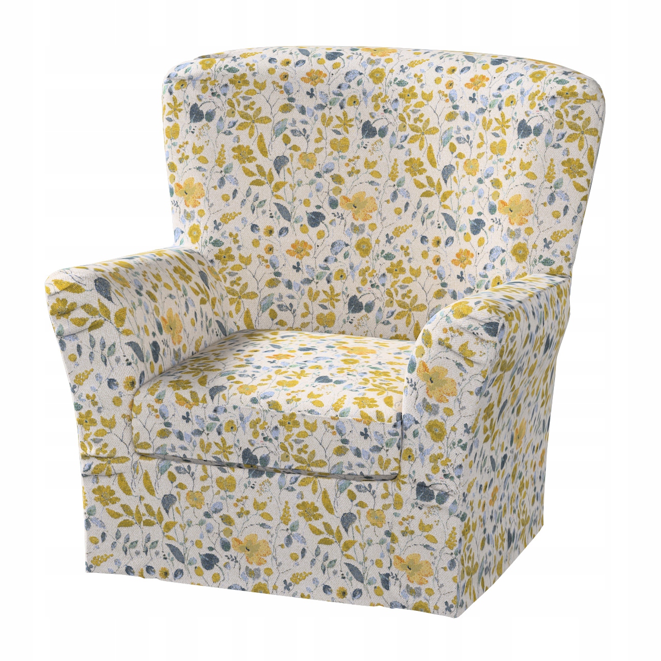 Poťah na vysoké kreslo Tomelilla s záložkami Ikea žlto-modrý