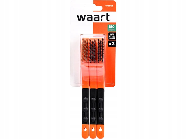 Szczotki druciane 180mm 3szt stal nylon mosiądz zestaw Waart