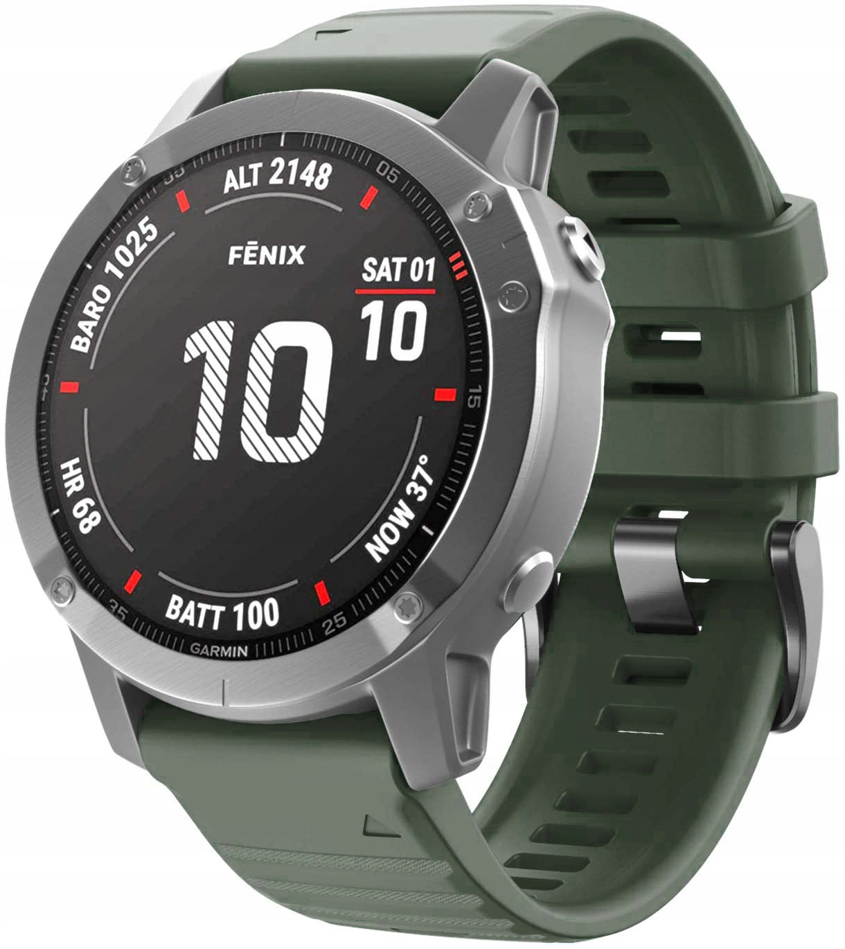 KHAKI Silikonowy Pasek Garmin FENIX 5S QuickFit Kolor zielony