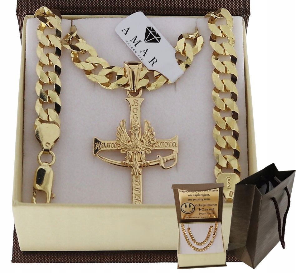 Zlatý Plný Řetízek Pánský Pancr S Křížkem Ryzost 925 585 Gravírování Bonus