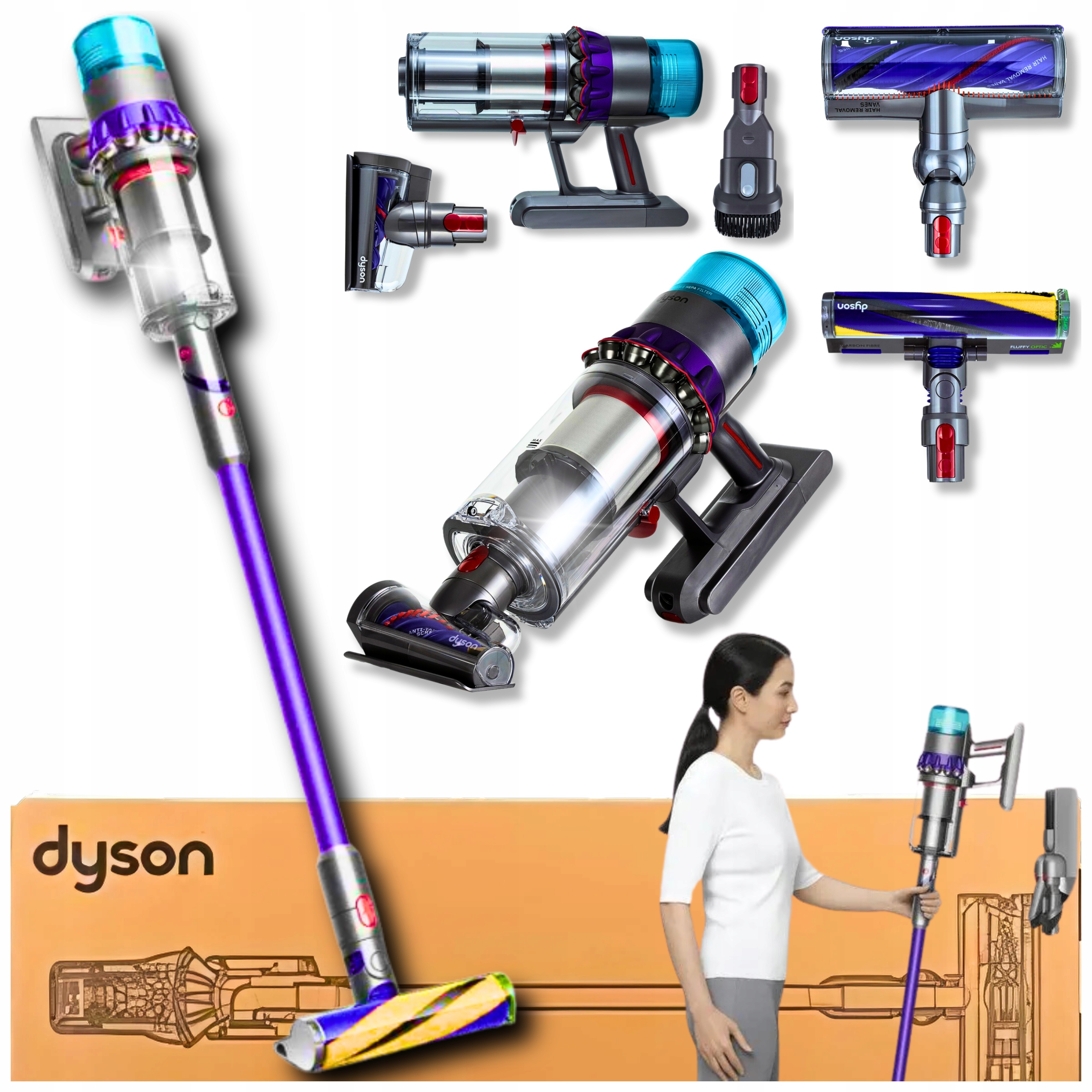 Odkurzacz pionowy Dyson Gen5 Akumulatorowy 752 W Filtr HEPA 0,77 l ...