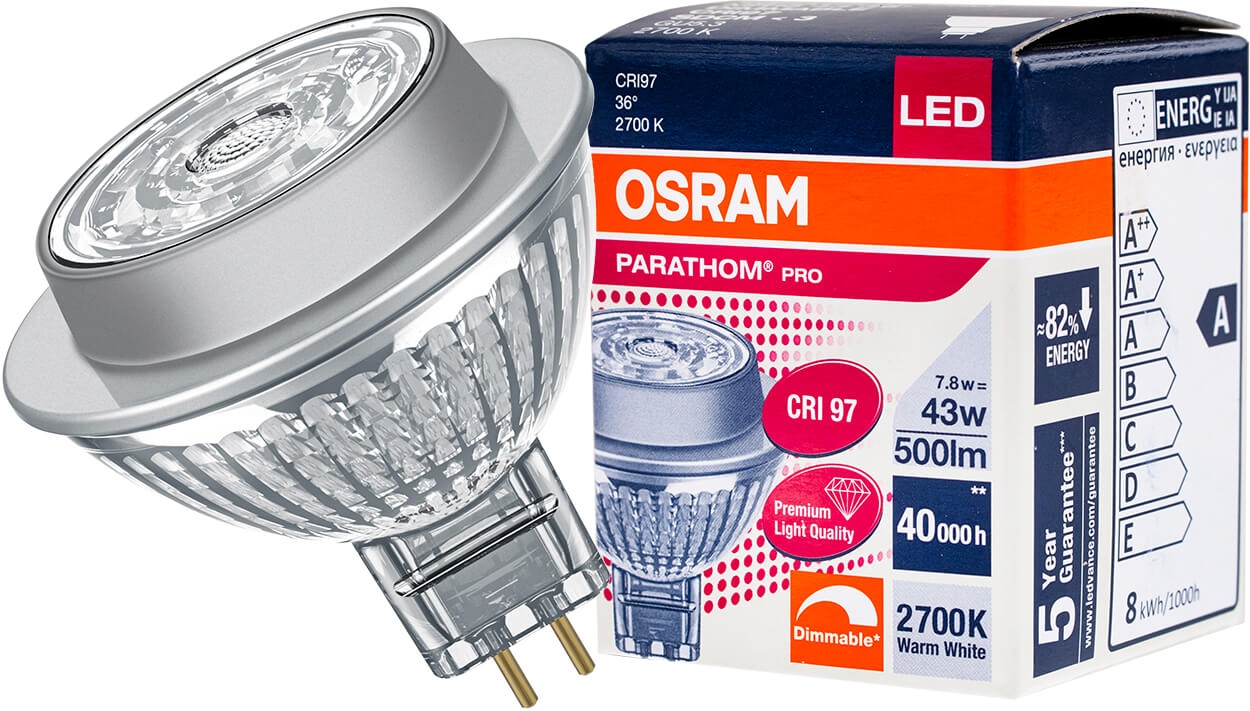 Led Ppro MR16 43 36st. DIM 7.8 W/2700 K GU5.3 Osr