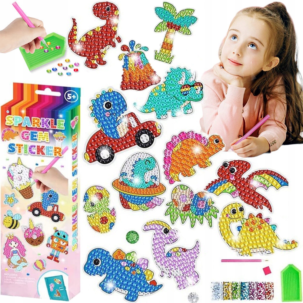 

Mozaika Diamentowa Zestaw Hafty Naklejki Dinozaury