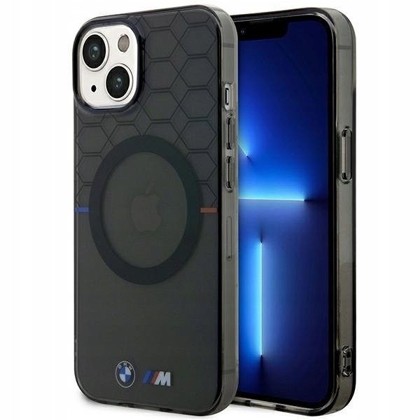 Etui Bmw BMHMP14SHGPK iPhone 14 15 /13 6.1" szary/grey Pattern MagSa