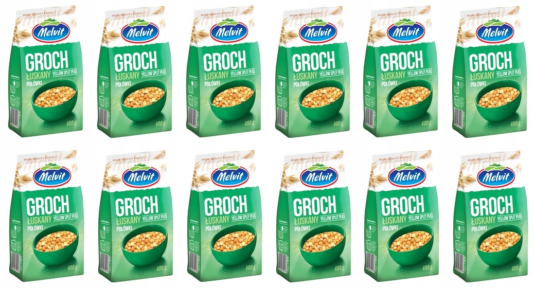 Levně 12 x 400 g Melvit Hrách loupaný půlky Kartonu