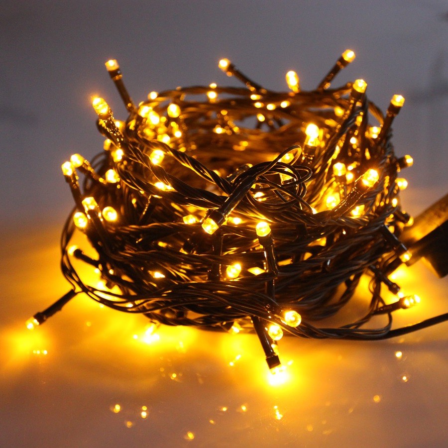 ZEWNĘTRZNE LAMPKI CHOINKOWE 300 LED ŻÓŁTE Zasilanie sieciowe