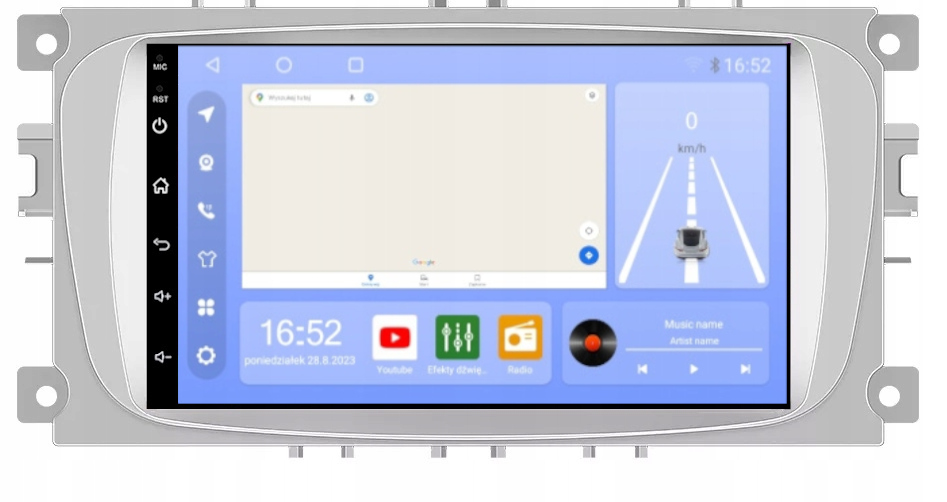 Gps A Android Rádio Ford Focusmondeo Smax Wifi Usb Bt 8/256 Gb Sim Modem