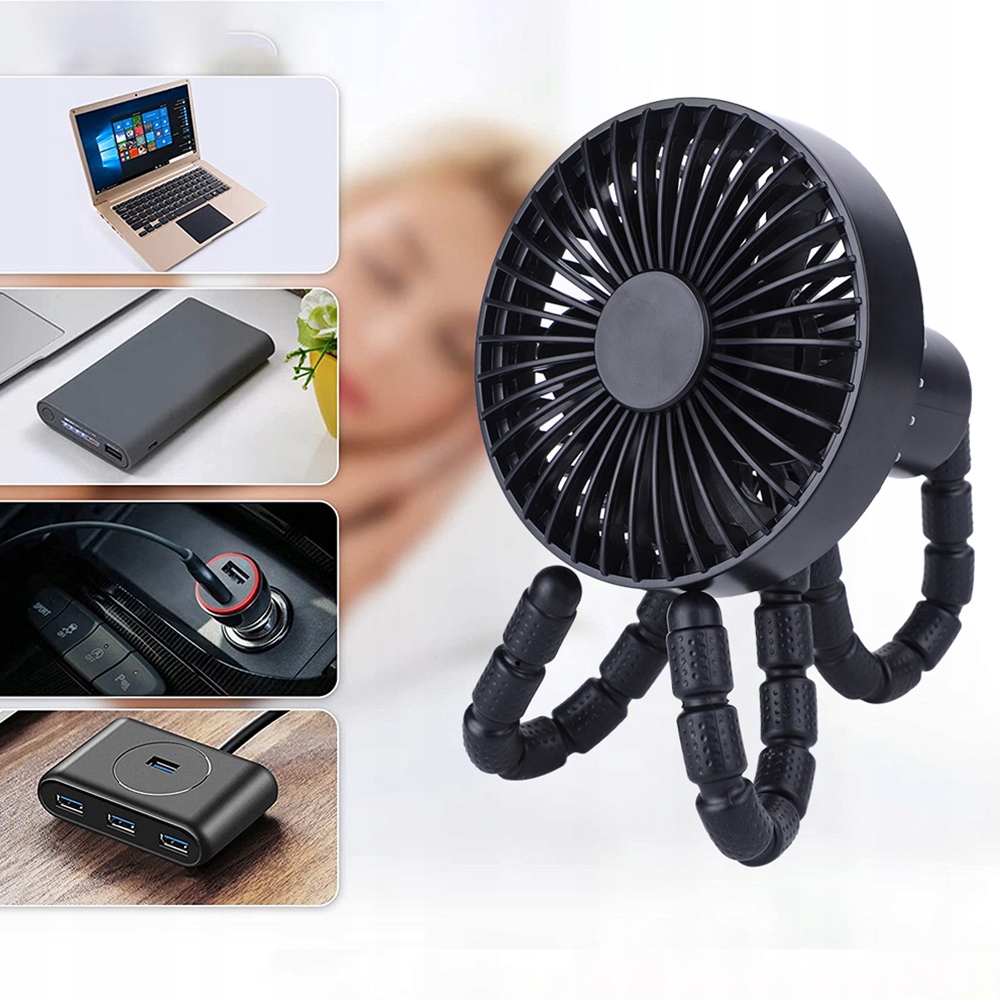 WENTYLATOR Z KLIPS 1800MAH 3 PRĘDKOŚCI DO WÓZKA, FOTELIKA SAMOCHOD, NAMIOTU Funkcje inne