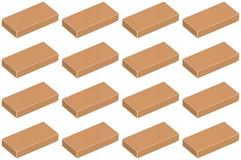 LEGO TILE 3069b 1x2 nugat śr. NOWA (4g) 16 szt
