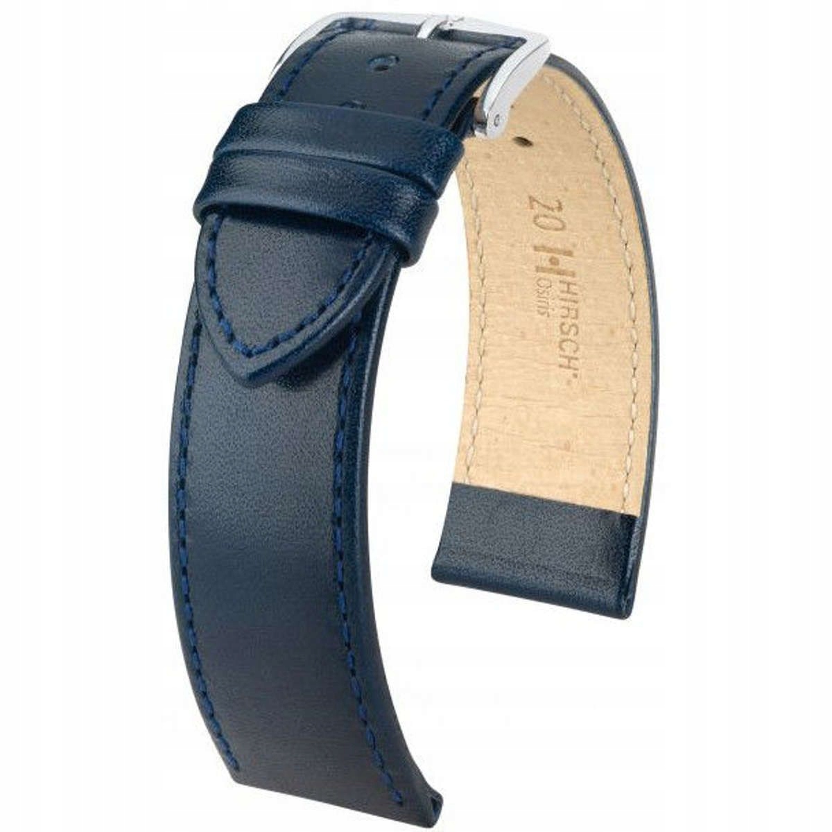 Modrý kožený opasek 18 mm Hirsch Osiris