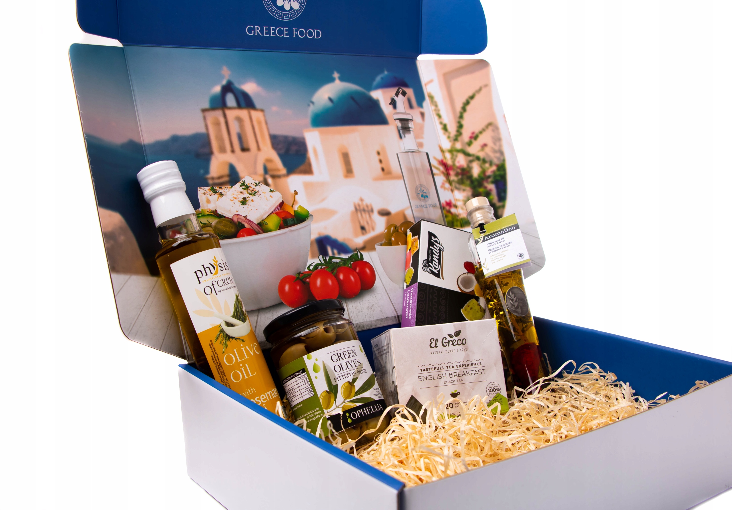 Řecký Potravinový Dárkový Košík s Přírodními Produkty XXL