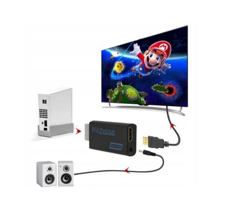 WII DO HDMI TV ADAPTER PRZEJŚCIÓWKA KONWERTER 1080p Stan opakowania oryginalne