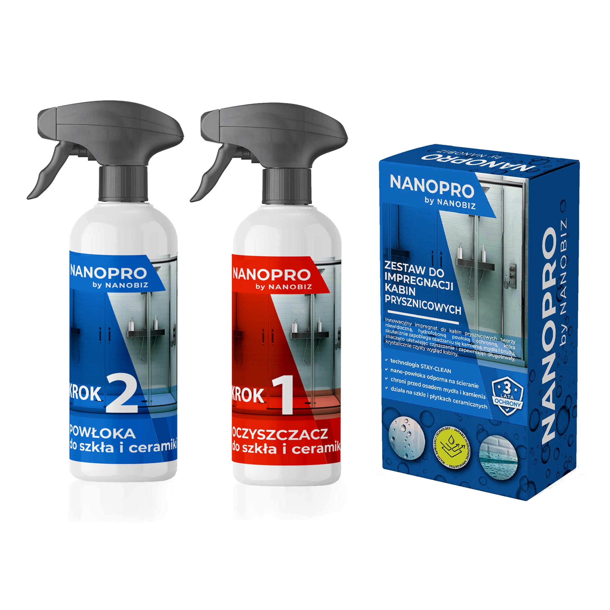 Levně Nanopro sada pro impregnaci sprchových koutů 500+500 ml shower protect