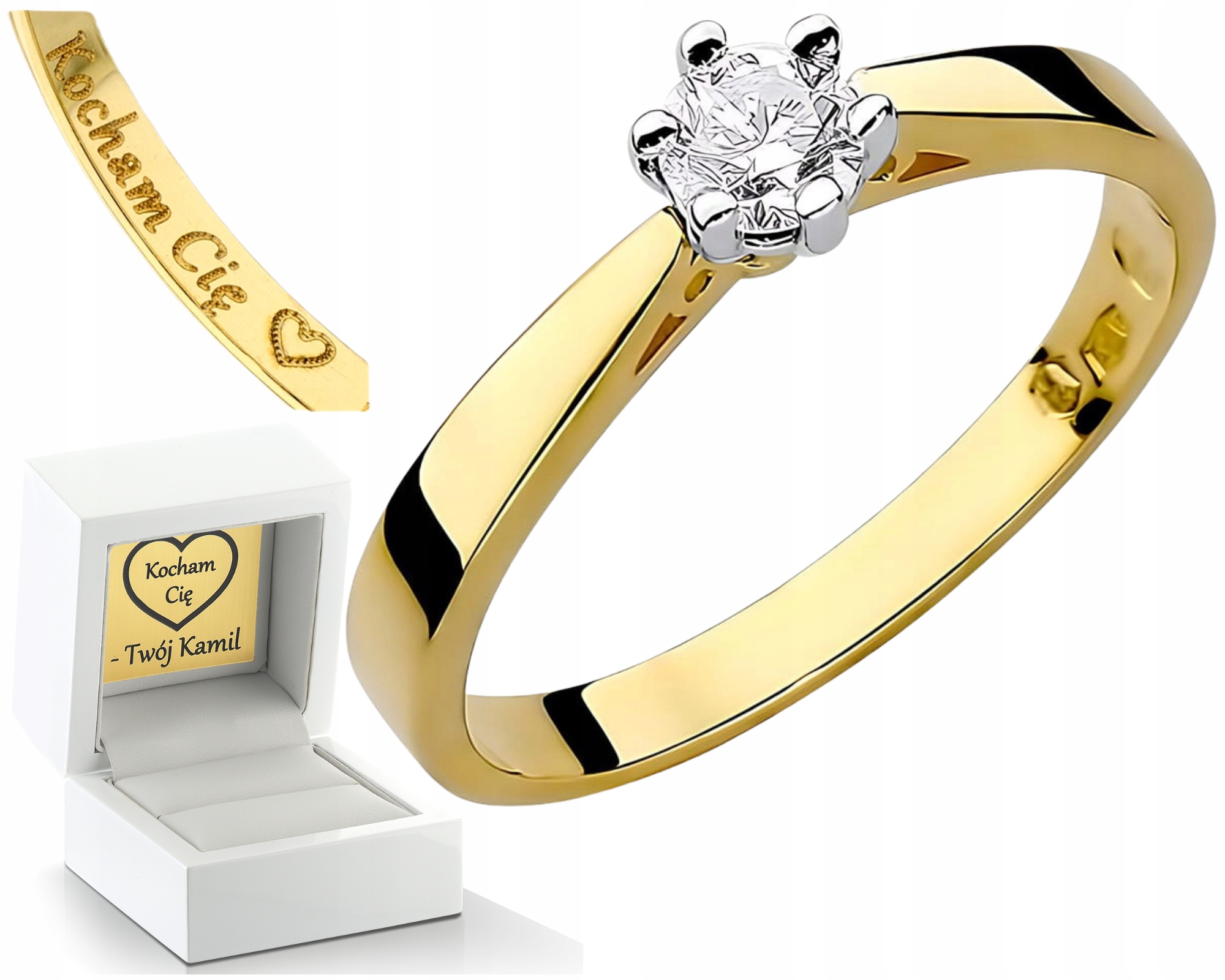 Zlatý Prstýnek S Laboratorním Briliantem, Fenoménní, Moderní, Velikost 585