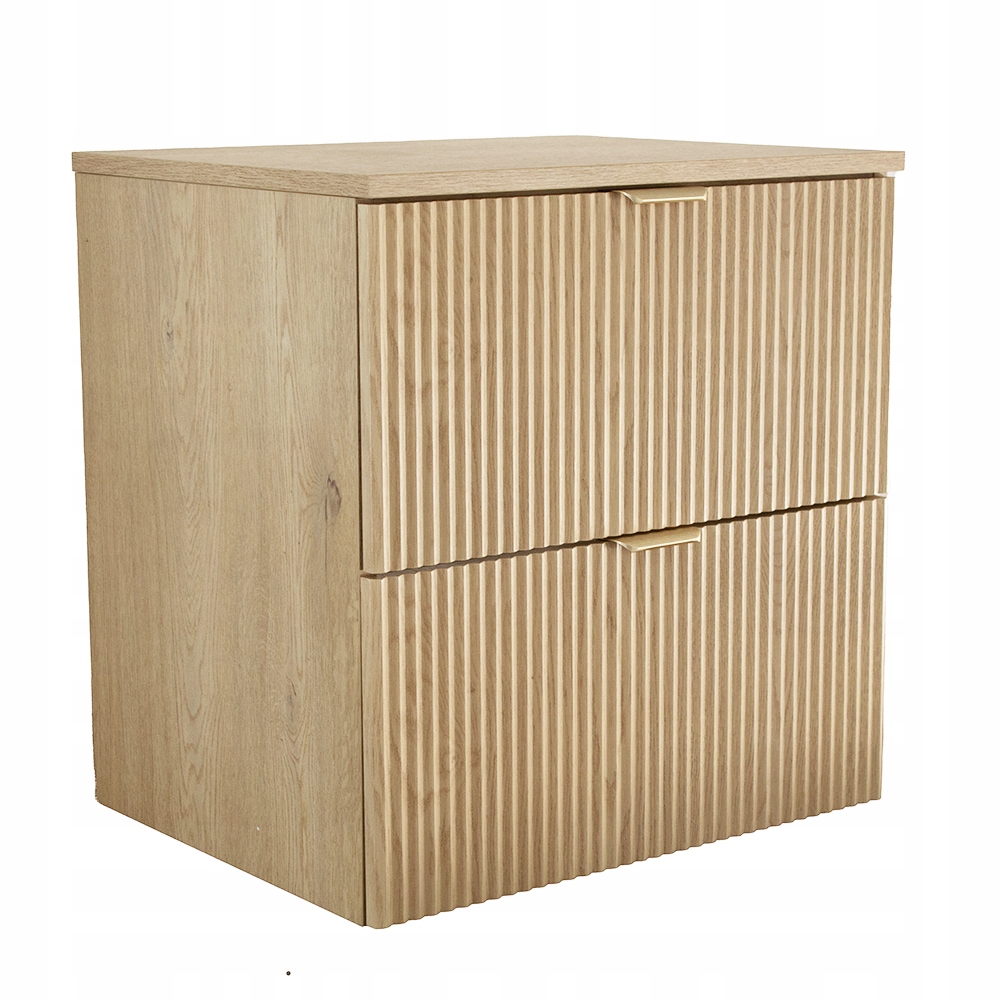 Skříňka pod umyvadlo 60 cm Dub Cremona 2 rýhované zásuvky Willy