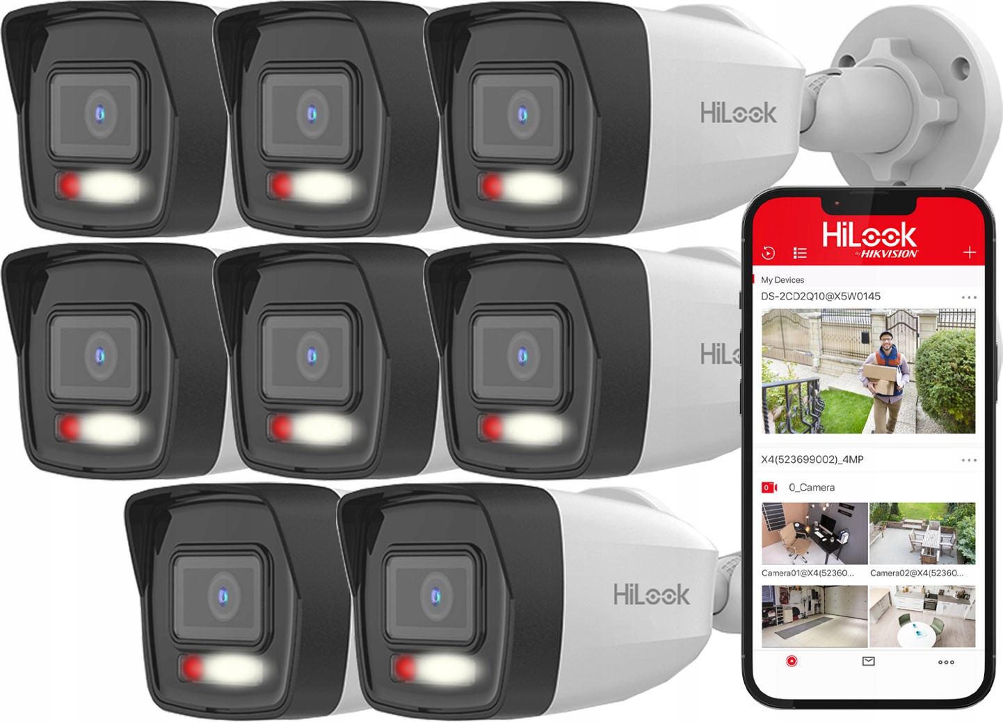 Kamery v súprave Ip 4Mpx Hikvision HiLook IPCAM-B4-30DL Hybrid Light PoE