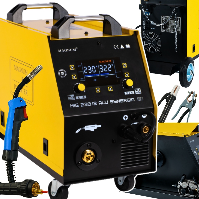 Spawarka inwertorowa migomat Magnum Mig 230/2 Alu Synergia mma tig lift