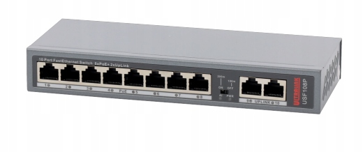 Switch Ultralink FastEthernet , 8xPoE+, 2x UpLink Pulsar USF108P