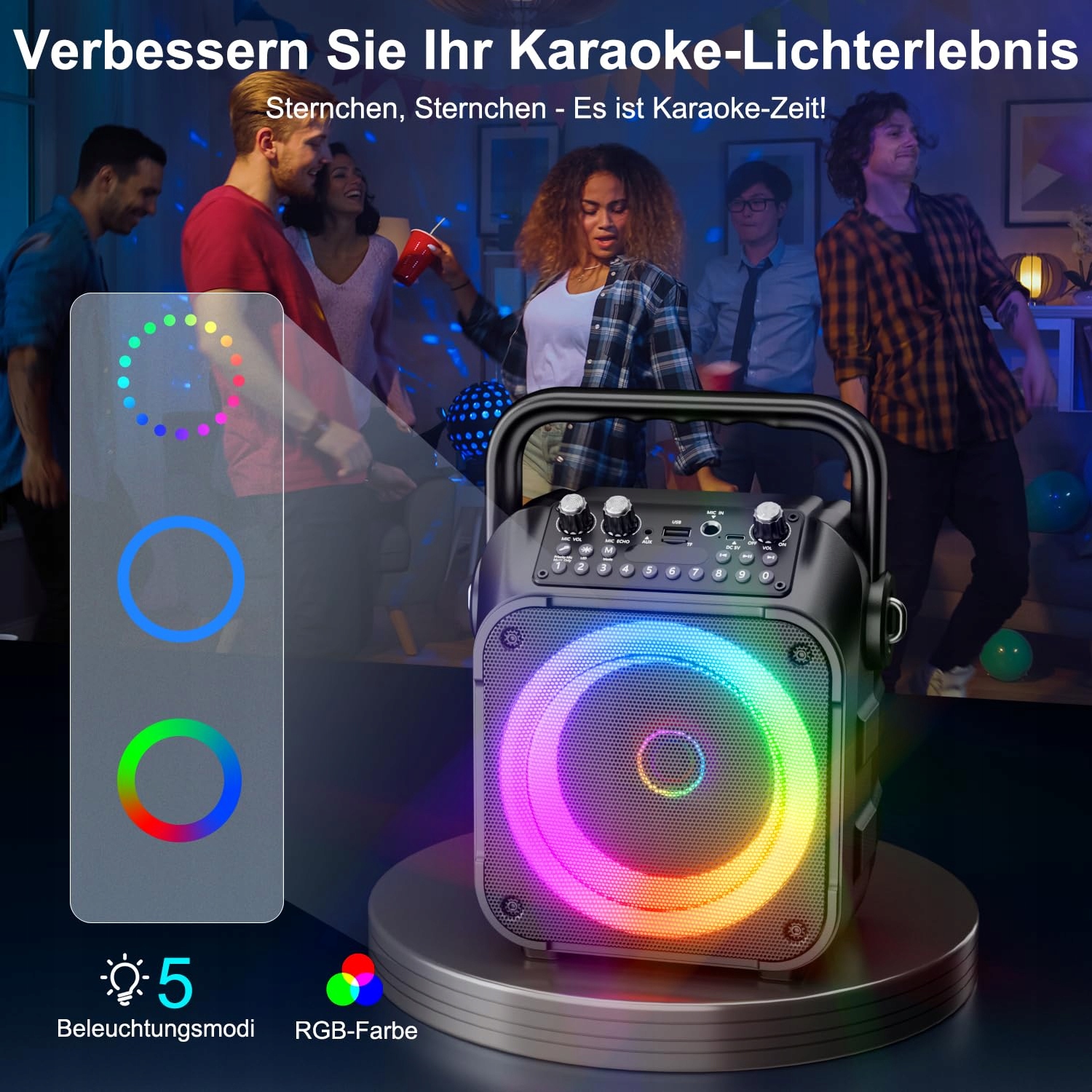 SINGINGMATE Karaoke Zestaw Bluetooth Dla Dzieci i Dorosłych Z Mikrofonami — miniatura 3