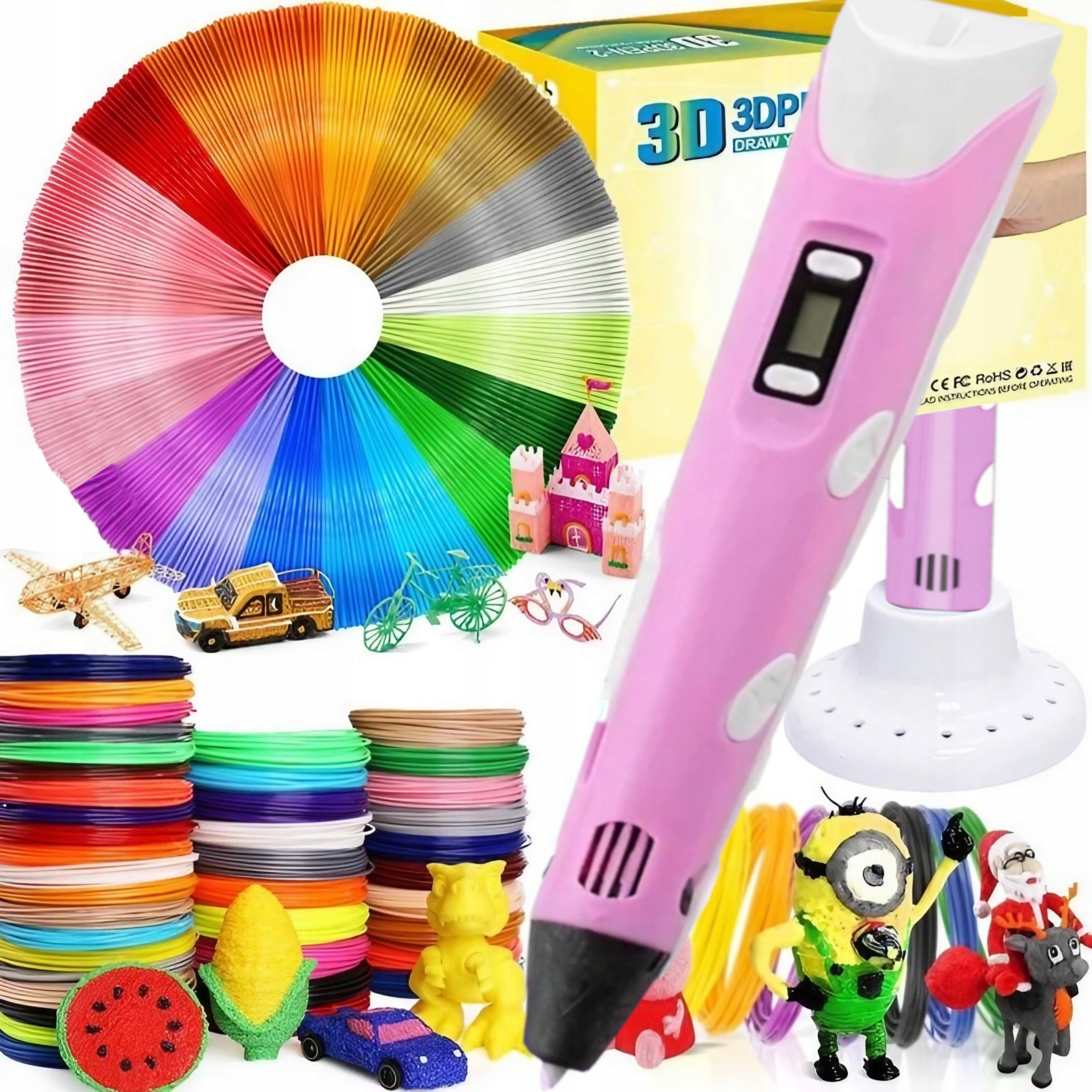 Długopis 3D Dla Dzieci Zestaw Drukarka Magiczny Długopis Wkłady 150 Metrów