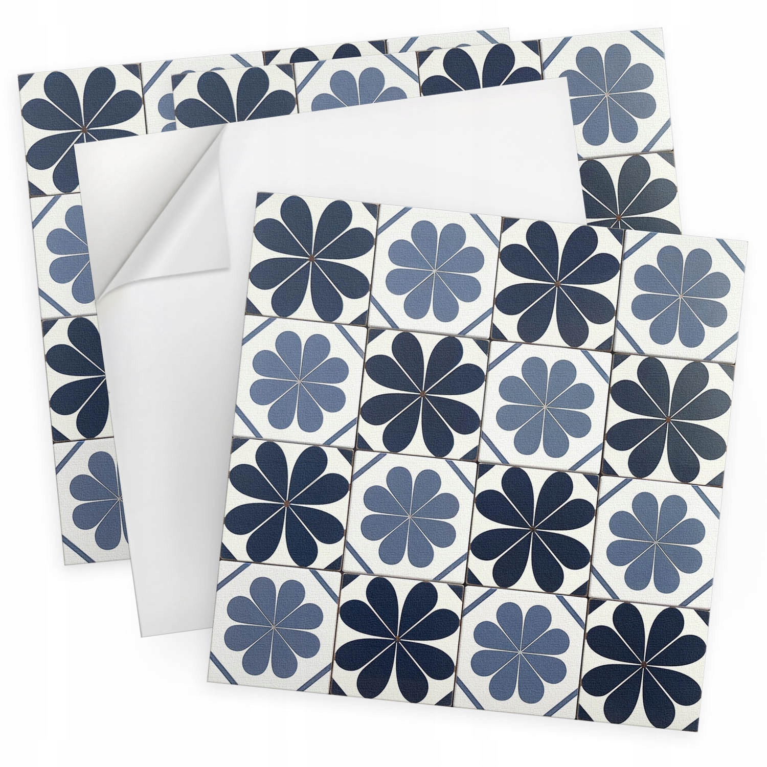 Komplet Pvc vinylových panelů Květinový vzor na dlaždicích 4 ks 50x50 cm