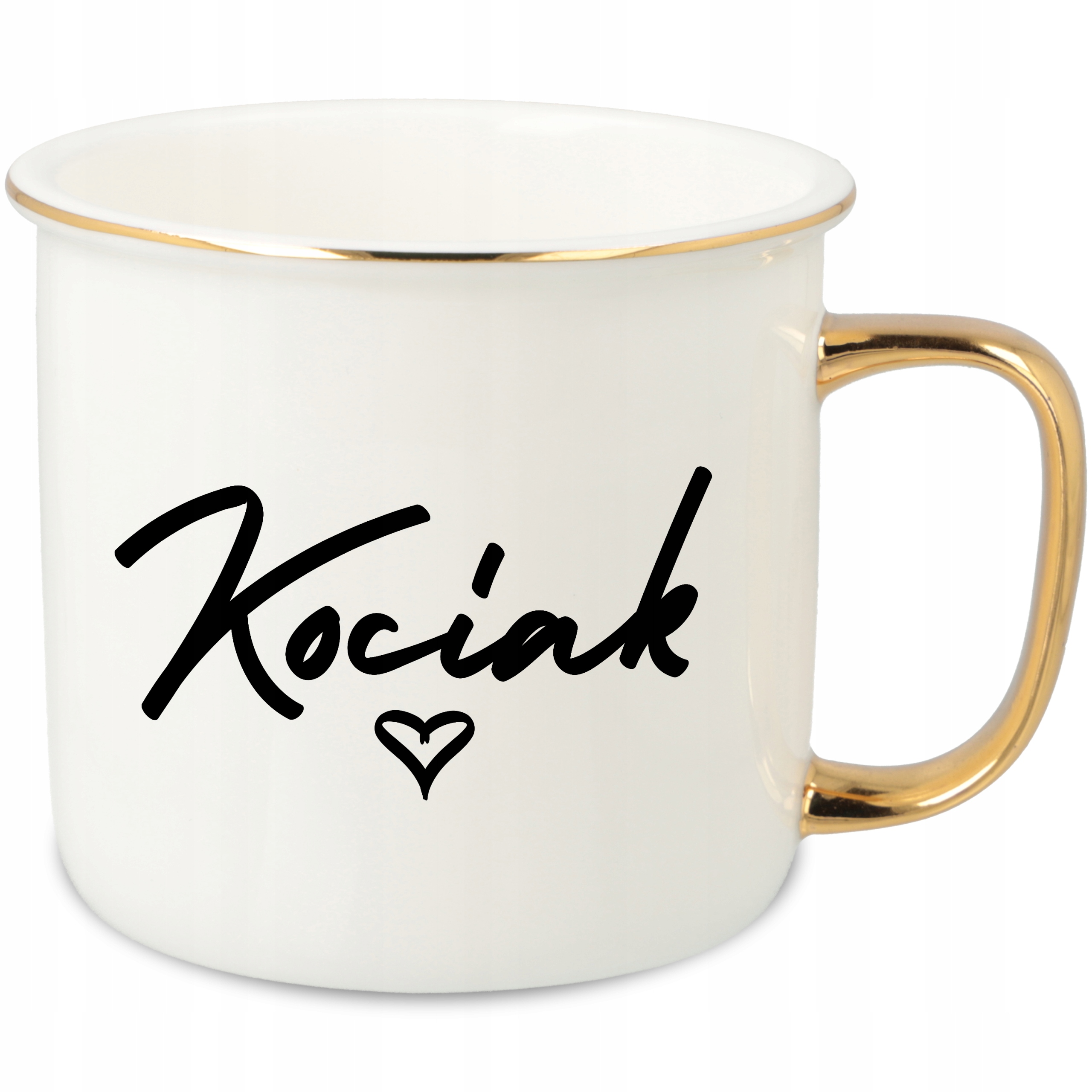 Hrnek Ucho Forma Zlatý Porcelánový Retro Dárek Pro Dívku Kotě Vz