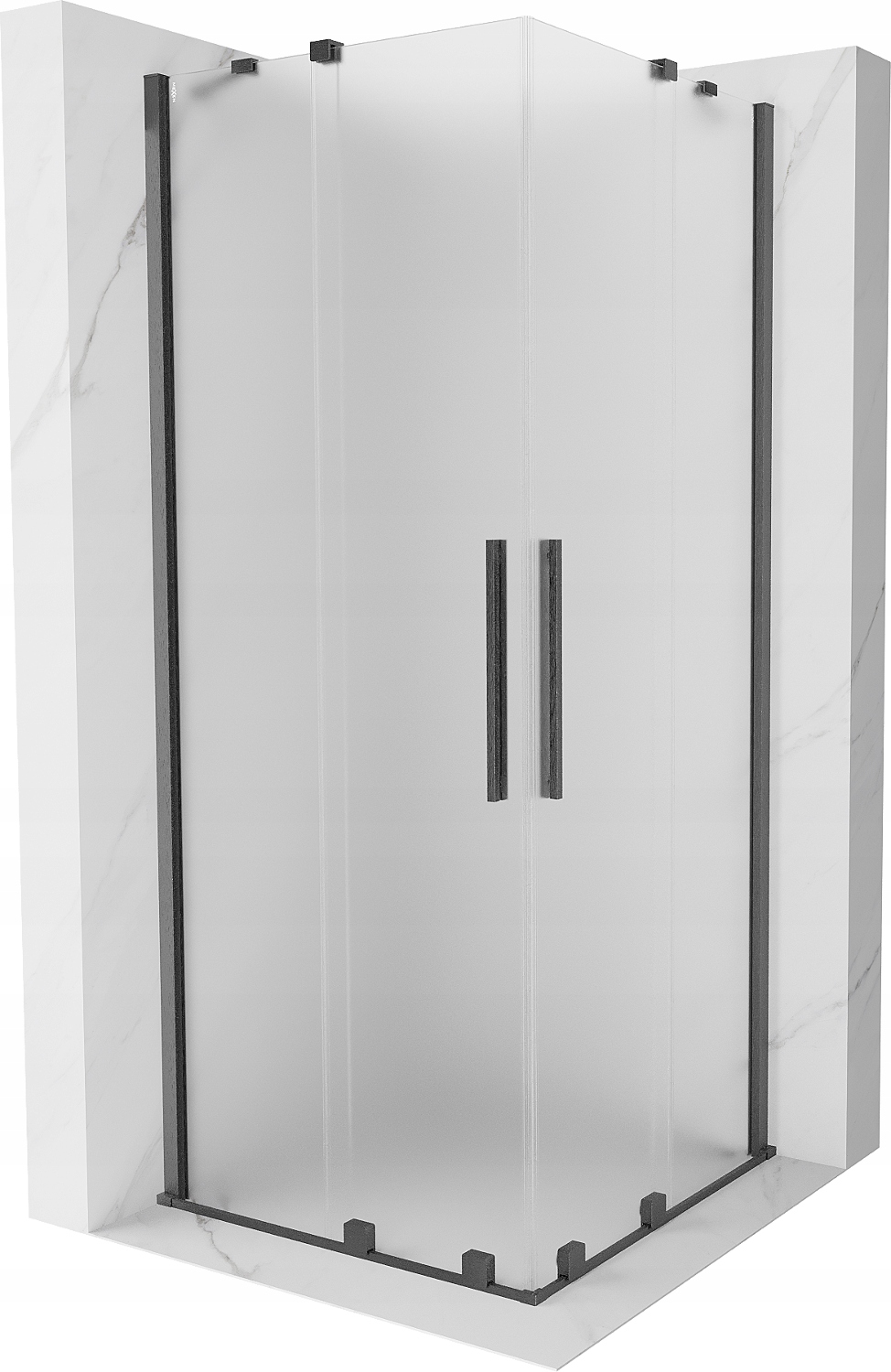 Mexen Velar Duo Kabina Prysznicowa Rozsuwana 90X90 CM Szron Gun Gray